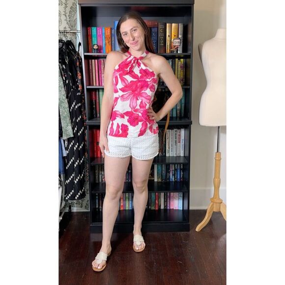 Tommy Bahama Orchid Rua Linen-Blend Halter Top Size Small - Picture 3 of 5